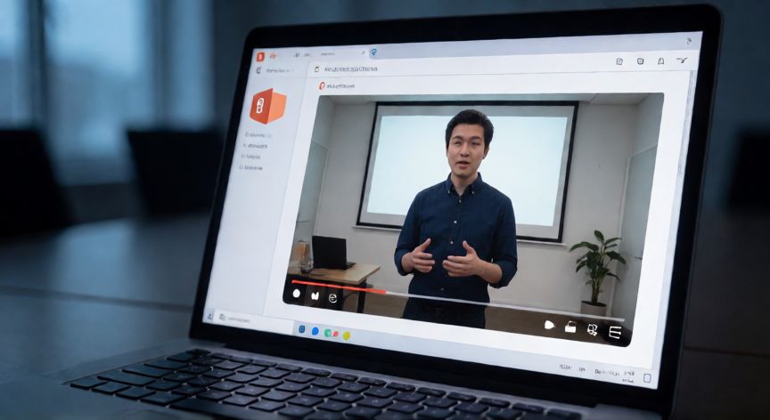 como insertar video en powerpoint office 365, Presentación de PowerPoint en modo diapositivas con un video reproduciéndose