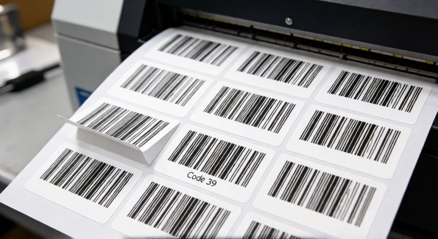 como instalar code 39 en excel, Hojas de etiquetas impresas con códigos de barras Code 39 generados desde Excel con VBA