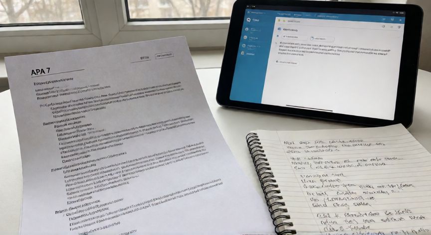 como instalar en word apa 7, Espacio de trabajo con documento APA impreso y aplicación Zotero en tablet