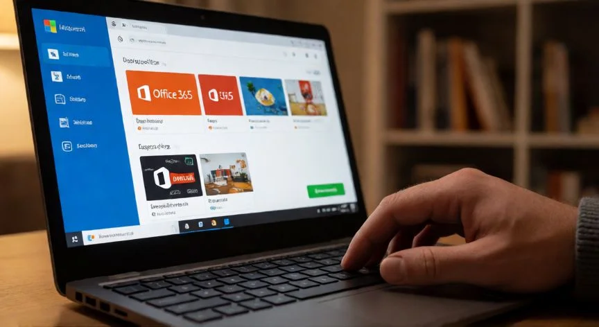 como instalar powerpoint en la computadora, Descargando PowerPoint desde la tienda de aplicaciones en una laptop