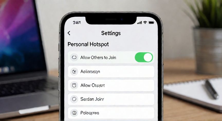 como iphone compartir internet, Pantalla de ajustes de iPhone mostrando la activación de la red personal