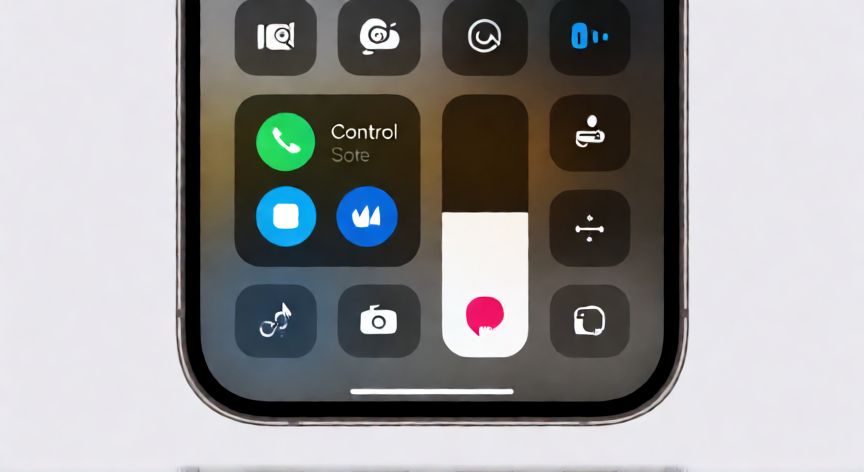 como iphone gravar tela, Interfaz del centro de control en un iPhone con el botón de grabación visible