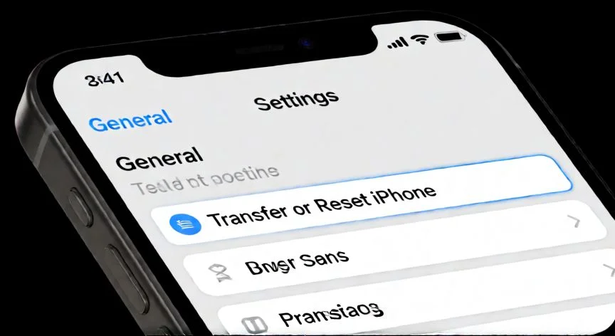 Pantalla de ajustes del iPhone mostrando la opción de restablecer de fábrica