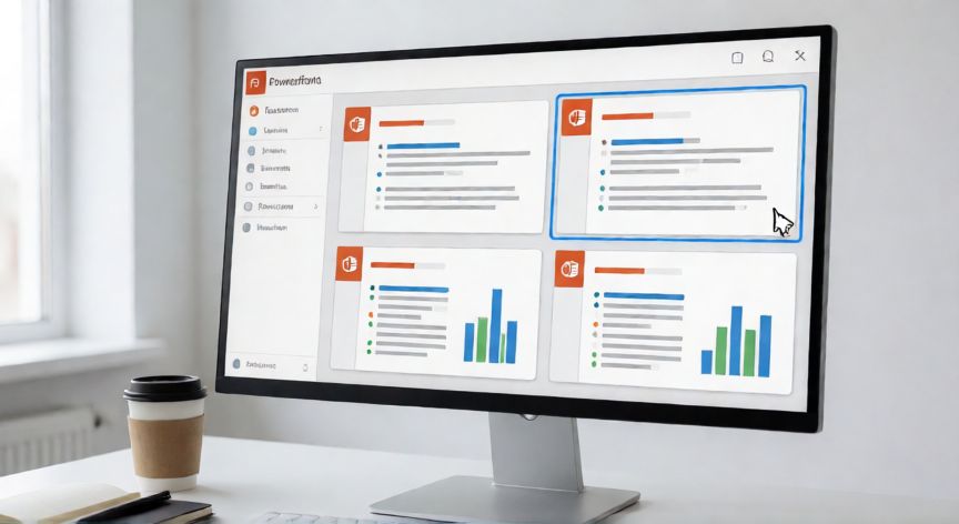 como juntar dos diapositivas en powerpoint, Pantalla de PowerPoint mostrando el clasificador de diapositivas con dos diapositivas seleccionadas para fusionar
