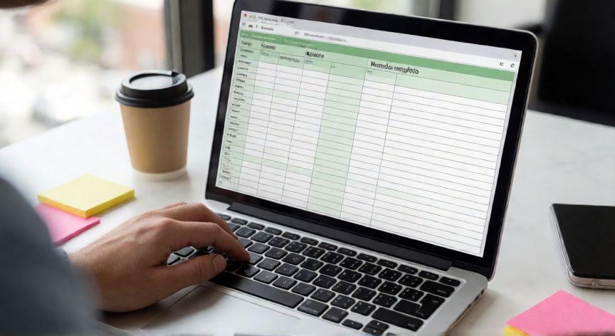como juntar en excel nombres y apellidos, Persona usando Excel para concatenar nombres y apellidos en columnas de una hoja de cálculo