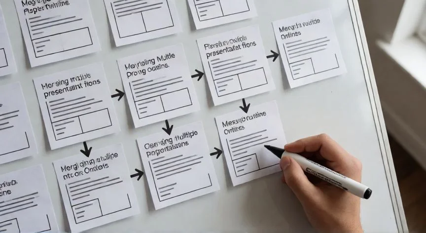 como juntar varios powerpoint en uno, Organización visual del orden de diapositivas antes de combinar varias presentaciones en un único archivo