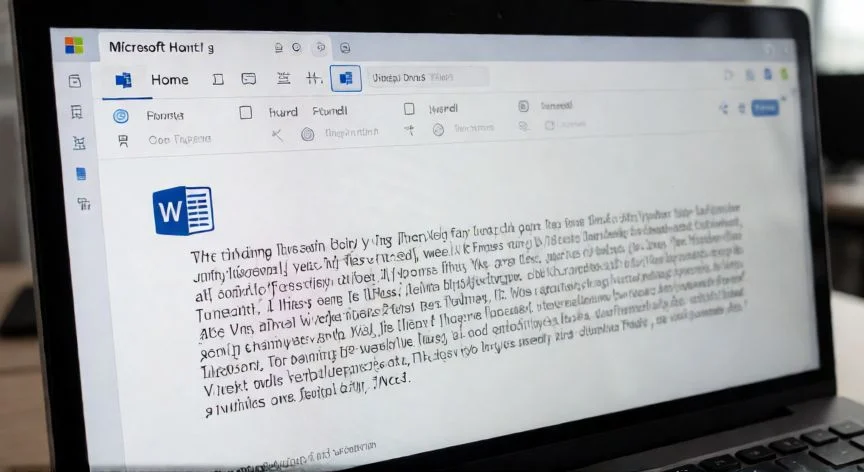 Documento de Word con texto justificado a ambos márgenes y el botón de justificar resaltado en la barra de herramientas