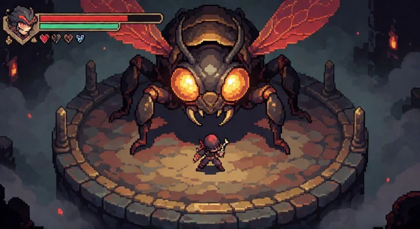 como mejorar blasones silksong, Combate contra jefe en arena de piedra estilo Silksong