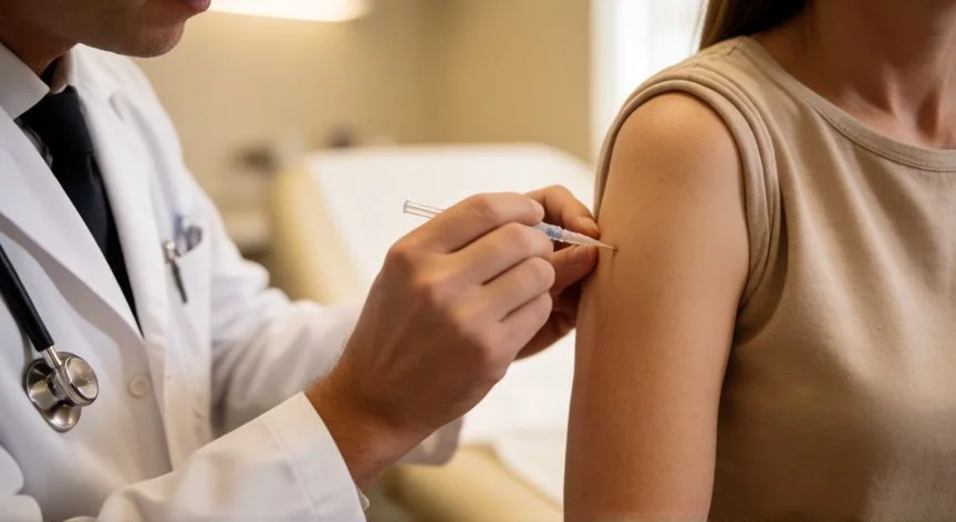 como mejorar cicatriz queloide, Dermatólogo aplicando infiltración de corticoide en una cicatriz queloide