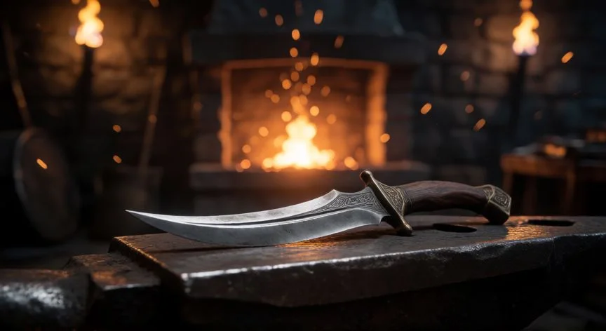 como mejorar kris demon's souls, La daga Kris sobre el yunque de un herrero en Demon's Souls