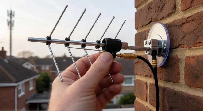 como mejorar la 4g, Ajuste de antena direccional Yagi exterior para optimizar recepción LTE