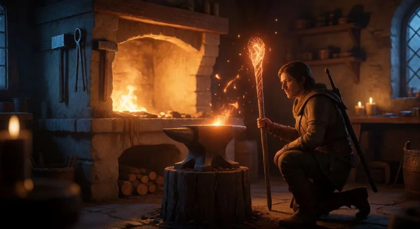 como mejorar los 4 bastones elementales de origins, Forja mágica donde se mejora un bastón elemental
