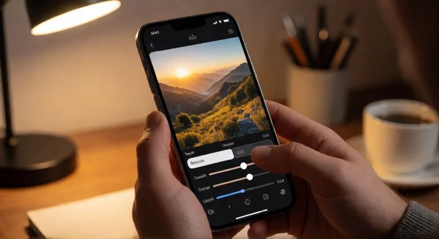 como mejorar mis fotos en iphone 16 pro max, Edición de una foto de paisaje en la app Fotos del iPhone
