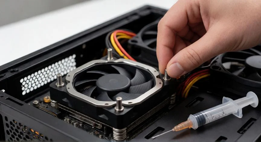 como mejorar mis fps en valorant, Instalación de disipador CPU con pasta térmica para evitar thermal throttling en Valorant