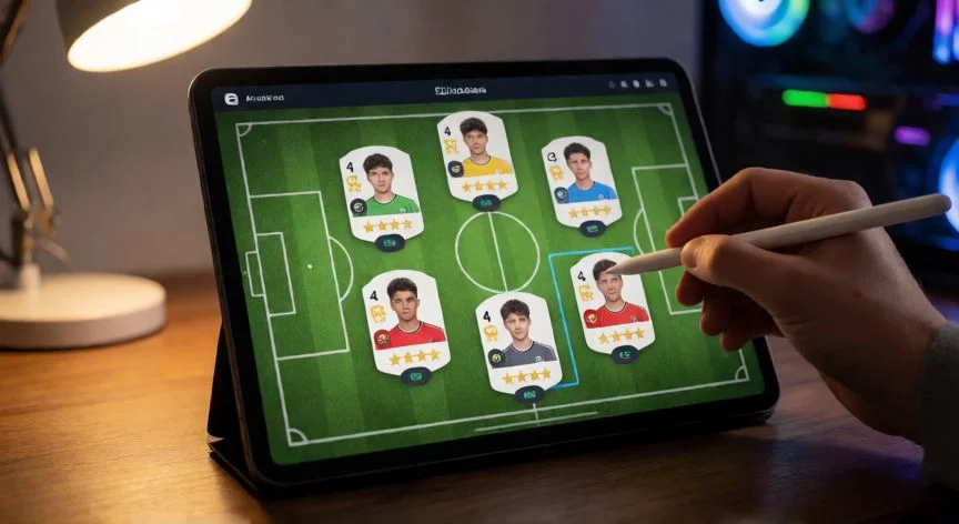 como mejorar mis jugadores en dream league soccer 2025, Interfaz de academia juvenil con jugadores jóvenes en Dream League Soccer 2025