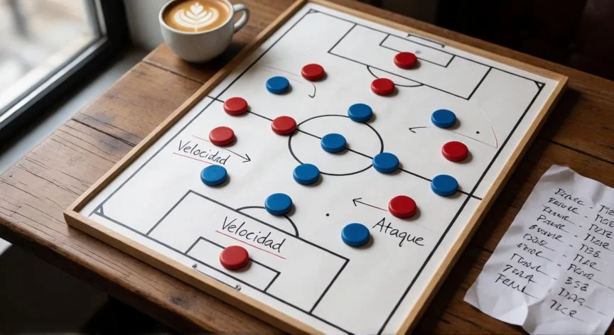 como mejorar mis jugadores en efootball 26, Pizarra táctica con formación 4-3-3 y notas de entrenamiento para jugadores