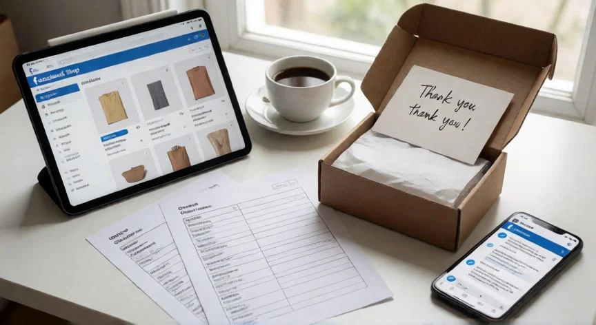 como mejorar mis ventas en facebook, Espacio de trabajo de comercio online gestionando ventas por Facebook Shop y Marketplace