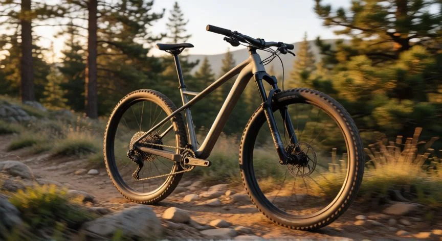 como mejorar mtb 29, MTB 29 en singletrail con rueda y neumático de montaña detallado