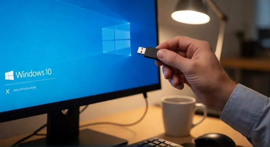 como mejorar windows 7 a windows 10, Proceso de instalación de Windows 10 mediante USB en un PC de escritorio