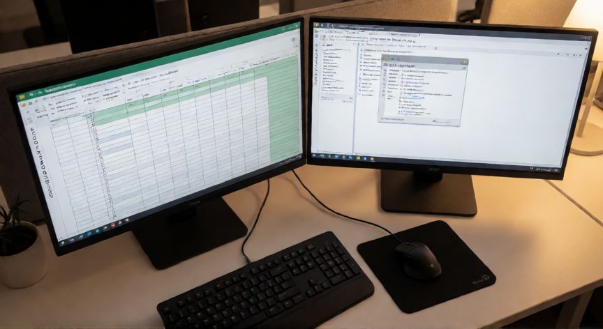 como mostrar en excel celdas ocultas, Pantalla de Excel mostrando números de fila con saltos que indican filas ocultas junto a un editor VBA