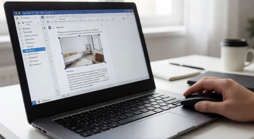 como mover en word una imagen, Arrastrando una imagen seleccionada en Microsoft Word con el ratón
