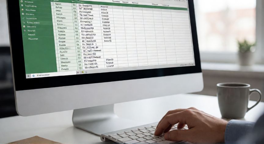 como multiplicar en excel automáticamente, Persona escribiendo fórmulas de multiplicación en una hoja de cálculo de Excel