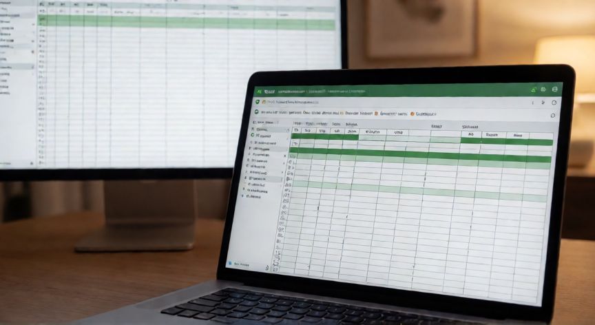 como ocultar en excel celdas, Comparación visual entre una hoja de Excel con celdas ocultas y una totalmente visible