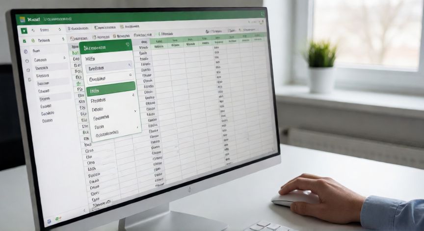 como ocultar en excel columnas, Pantalla de Excel mostrando el menú contextual con la opción Ocultar seleccionada sobre una columna