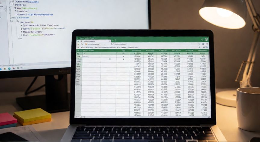 como ordenar en excel de aa la z, Hoja de Excel ordenada alfabéticamente y macro VBA en segundo plano sobre un escritorio de oficina