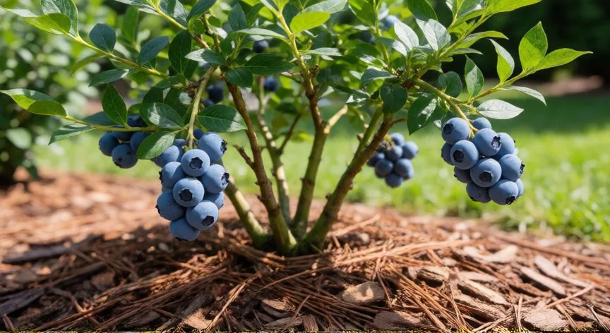 como plantar arandanos, Recolección de arándanos maduros en rama