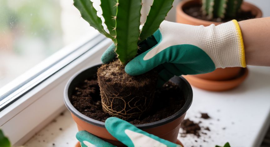 como plantar dama de noche en maceta, Proceso de trasplante de una planta de dama de noche en maceta