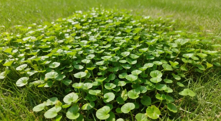 como plantar dichondra repens, Instalación de tepes de Dichondra repens sobre terreno preparado para jardín
