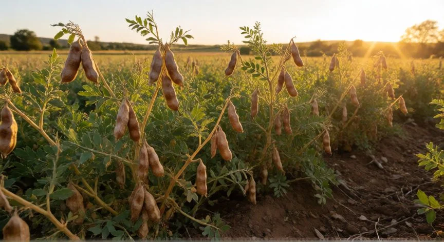como plantar garbanzos, Garbanzos secos en frasco junto a semillas remojadas y planta en maceta