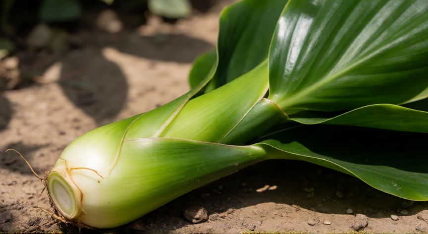 como plantar hijuelos de cica, Hijuelo de zamioculca separado esperando cicatrizar la base antes de plantar