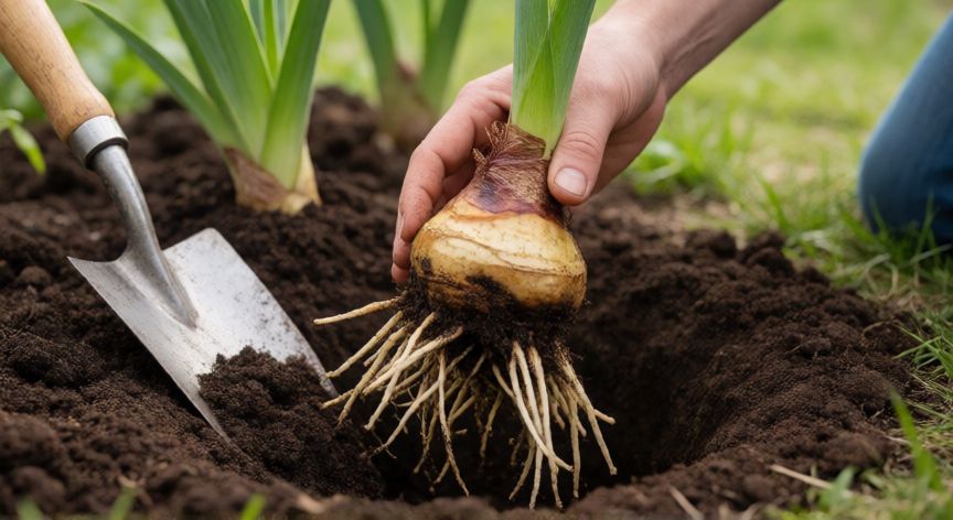 como plantar iris, Técnica correcta de plantación de rizomas de iris en el jardín