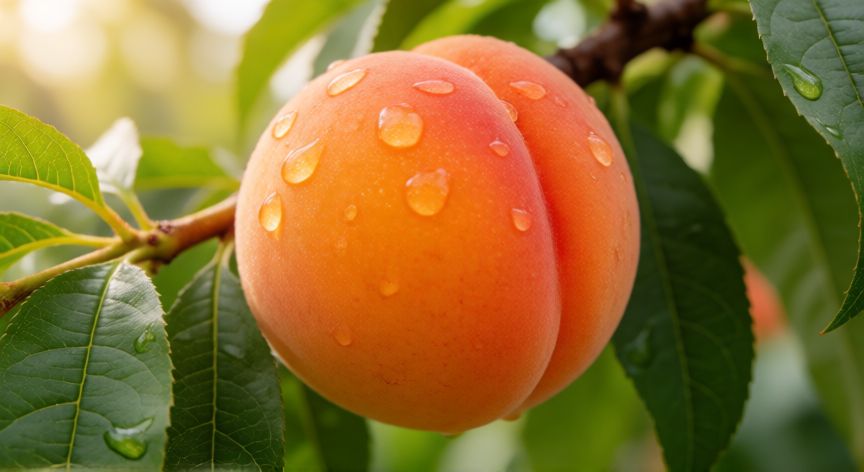 como plantar nectarina, Fruta de nectarina madura en la rama del árbol