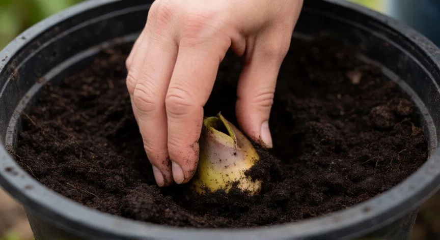 Nenúfar en flor flotando sobre un estanque sereno con hojas verdes y agua cristalina