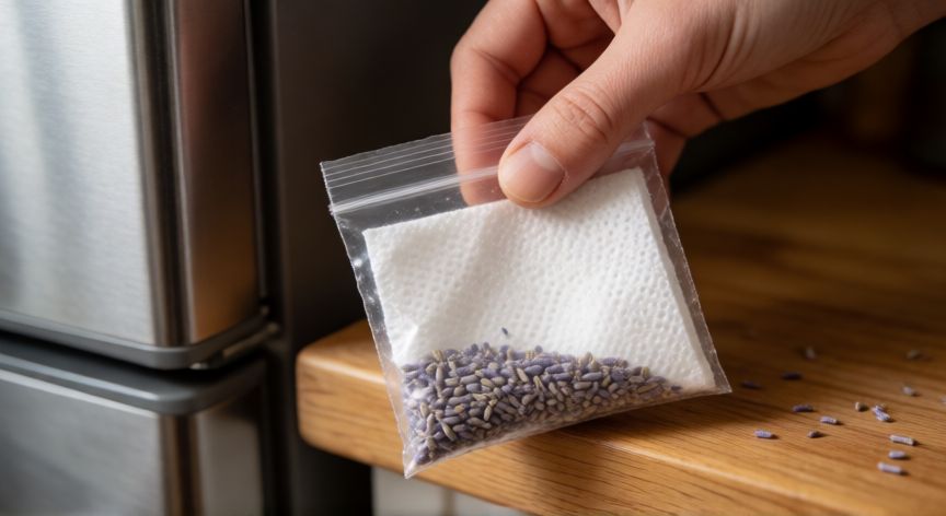 como plantar semillas de lavanda, Bolsa con semillas de lavanda y papel húmedo listo para estratificación en frío