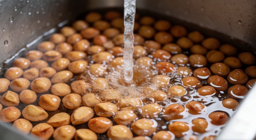como plantar un cerezo a partir de un hueso, Lavado de huesos de cereza bajo el grifo en la cocina