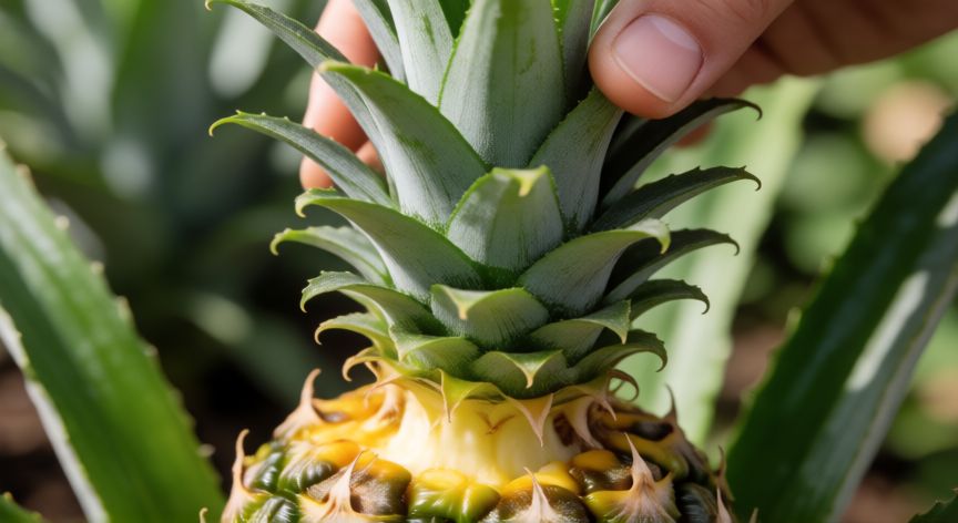 como plantar una piña, Separación del brote de la piña para su plantación inicial