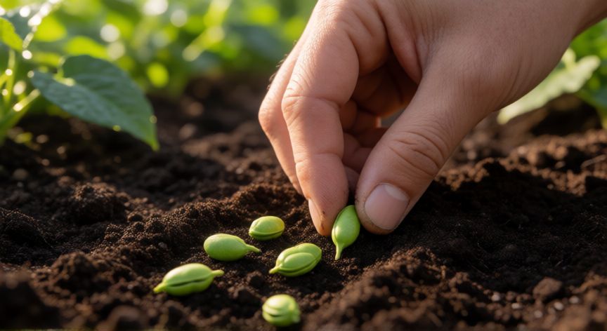 como plantar vainas, Siembra de semillas de vaina en el huerto