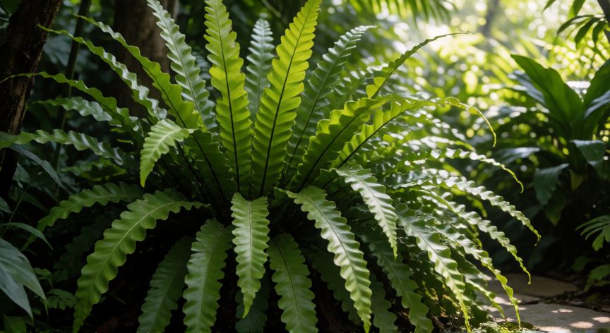 como plantar xanadu, Planta de Xanadu madura creciendo en un área de sombra parcial con luz filtrada