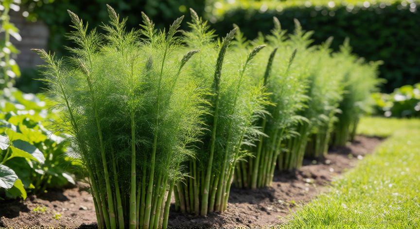 como plantar xuxu, Planta de xuxu adulta con follaje verde en un huerto soleado