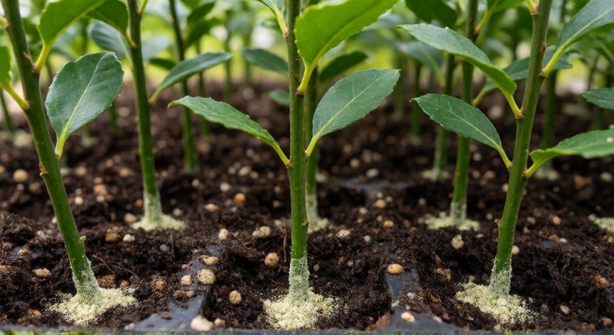 como plantar yerba mate, Esquejes de yerba mate en bandejas de siembra