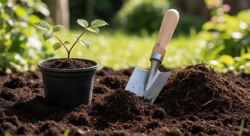 como plantar zarzamora, Preparación del suelo con compost para plantar zarzamoras