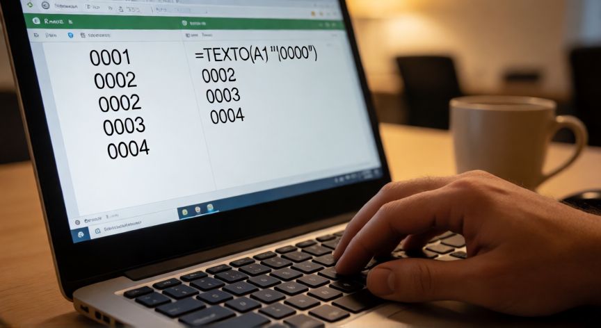como poner en excel 0001, Columna de códigos en Excel con ceros a la izquierda usando función TEXTO