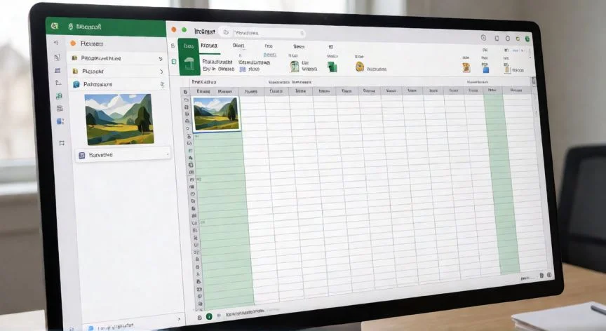 Captura de pantalla mostrando la pestaña Insertar de Excel con una imagen siendo arrastrada desde el explorador de archivos hacia una celda