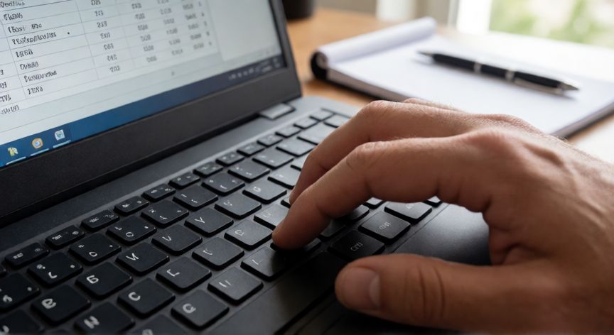 como poner en excel la fecha de hoy, Manos usando el atajo de teclado Ctrl más punto y coma en Excel para insertar la fecha