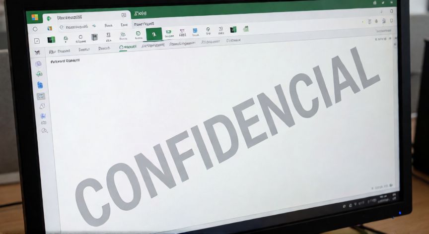 como poner en excel marca de agua, Vista de Excel con marca de agua CONFIDENCIAL en la previsualización de impresión