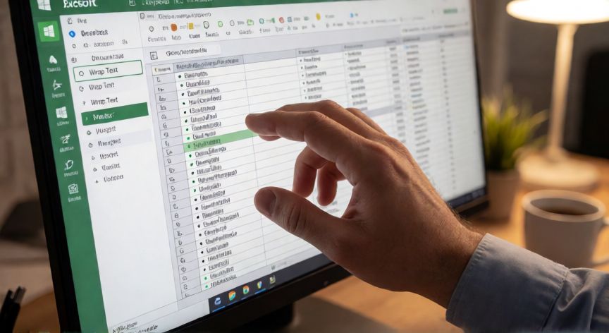 como poner en excel viñetas, Pantalla de Excel con una celda que contiene una lista con viñetas usando saltos de línea internos